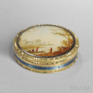 Appraisal: Russian Gold and Enamel Snuff Box bearing rubbed marks for