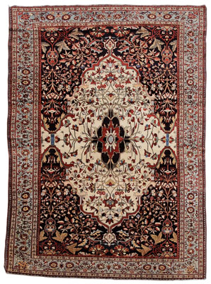 Appraisal: Fine Kashan Rug Persian early th century elaborate floral and