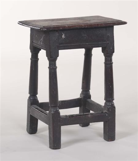 Appraisal: An th century oak joint stool the moulded rectangular top