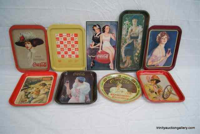 Appraisal: Coca Cola 's Advertisement Trays SignThis is for a group