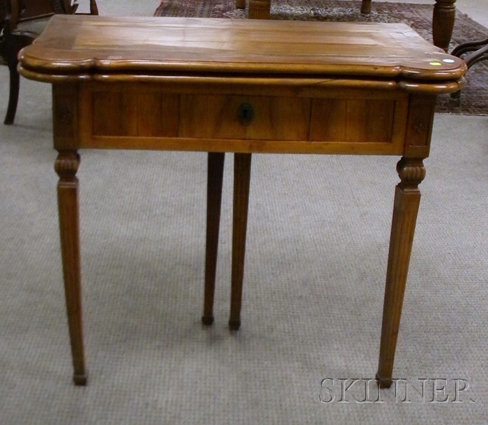 Appraisal: Continental Neoclassical Carved and Veneered Wood Games Table with marquetry