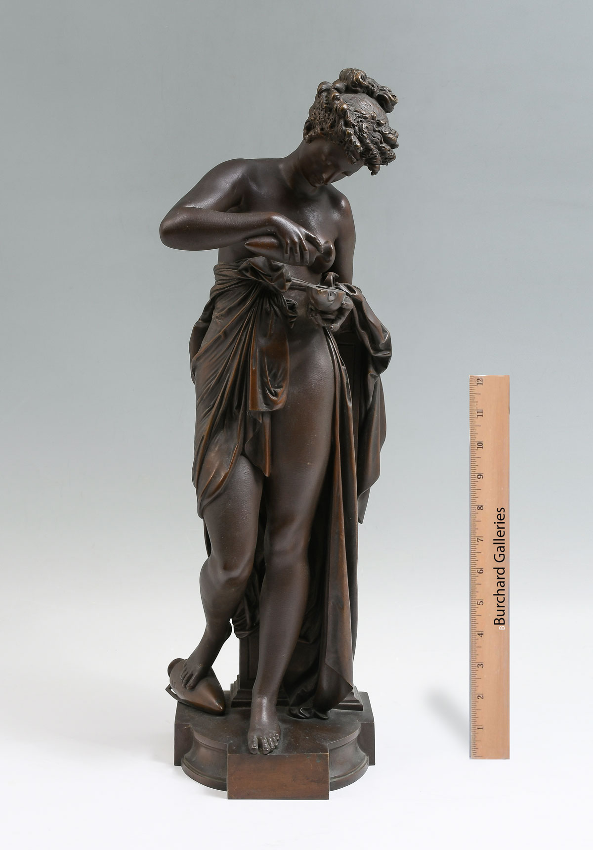 Appraisal: LARGE AUGUST JOSEPH CARRIER SEMI-NUDE GODDESS BRONZE French - Beautiful