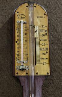 Appraisal: Stick barometer Stick barometer th century executed in mahogany by