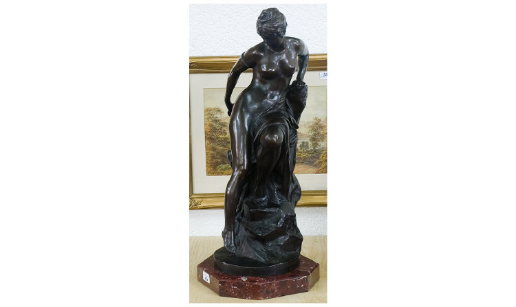 Appraisal: th Century Large Bronze Figure Classical figure of a nude