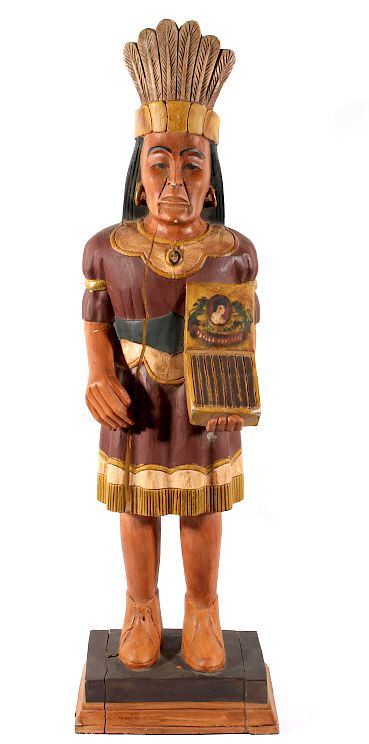 Appraisal: Cigar Store Indian Carved Wood Trade Sign Included in this