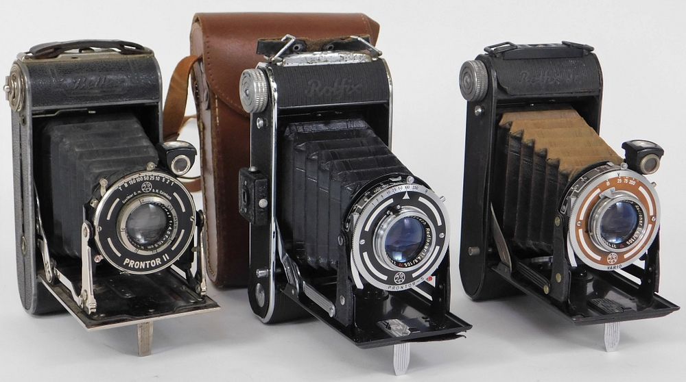 Appraisal: Lot of Franka Folding Cameras Lot of Franka-Kamerawerk folding cameras