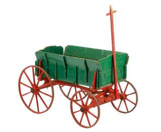 Appraisal: Antique Vendor Peddler's Painted Farm Wagon Late th century green