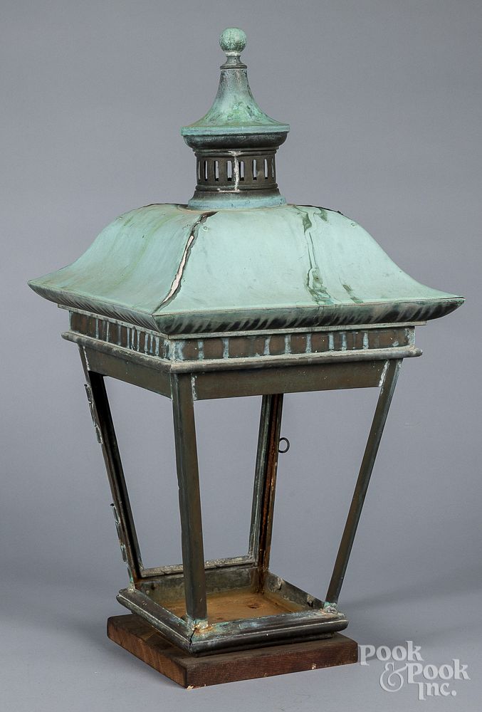 Appraisal: Large copper lantern early th c Large copper lantern early