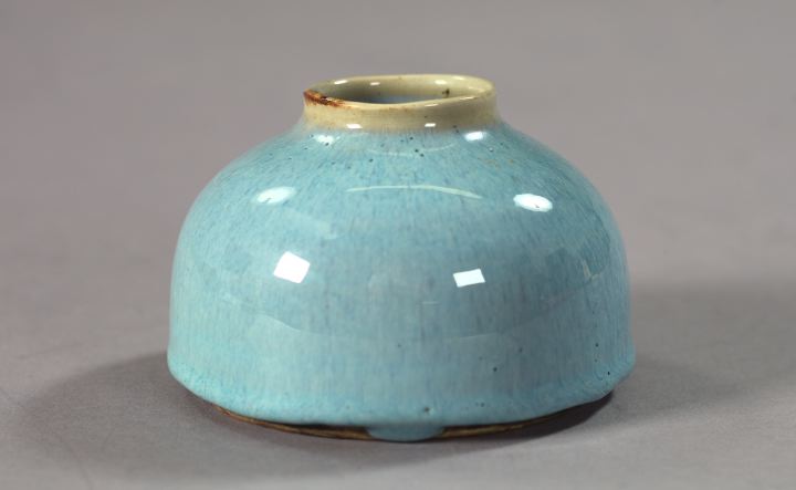 Appraisal: Tao Kuang Robin's Egg Blue-Glazed Porcelain Brush Rinser second quarter