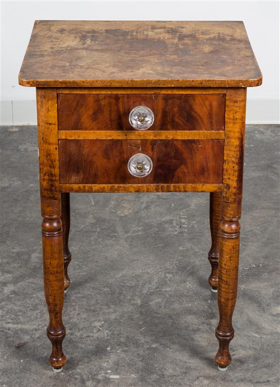 Appraisal: Sale Lot An American Mahogany and Walnut Work Table th