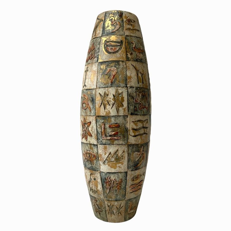 Appraisal: Tall Egyptian Vase Decorated sand colored porcelain Good condition no