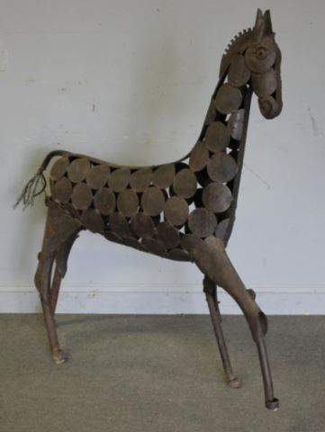 Appraisal: Midcentury Welded Steel Horse Good size and form From a