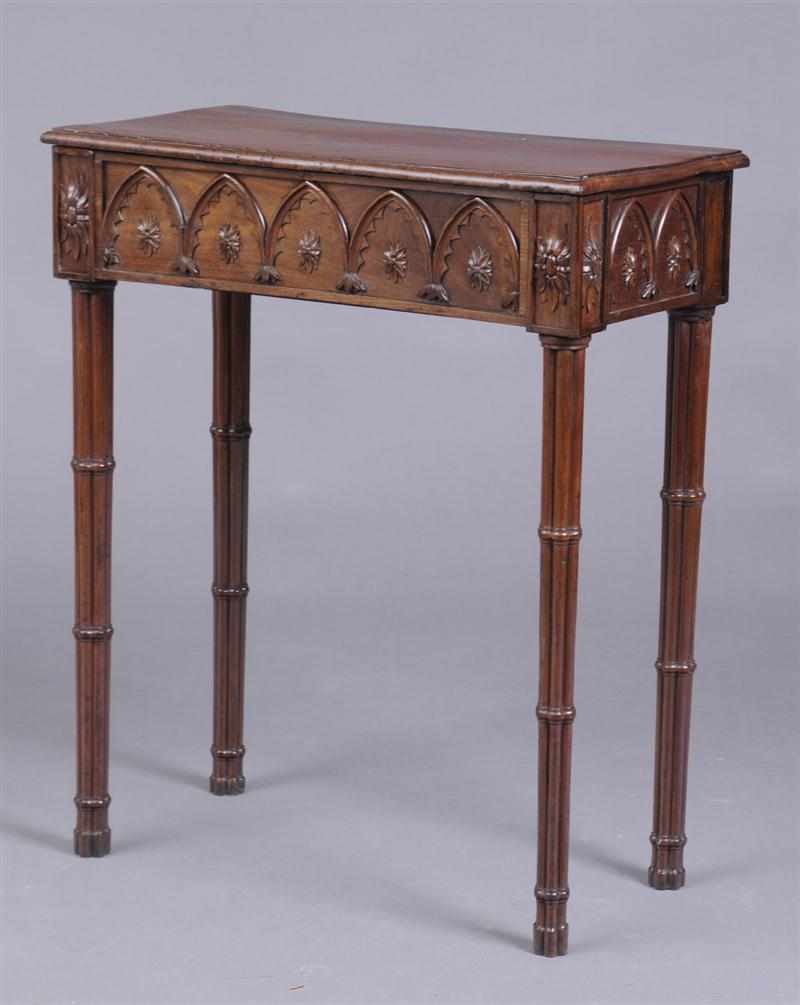 Appraisal: GEORGE III CARVED MAHOGANY PIER TABLE IN THE GOTHIC TASTE