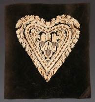 Appraisal: Hand Cut Heart Lovely paper heart is symmetrically cut paper