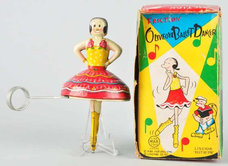 Appraisal: Tin Litho Linemar Olive Oyl Ballet Dancer Toy Description Japanese