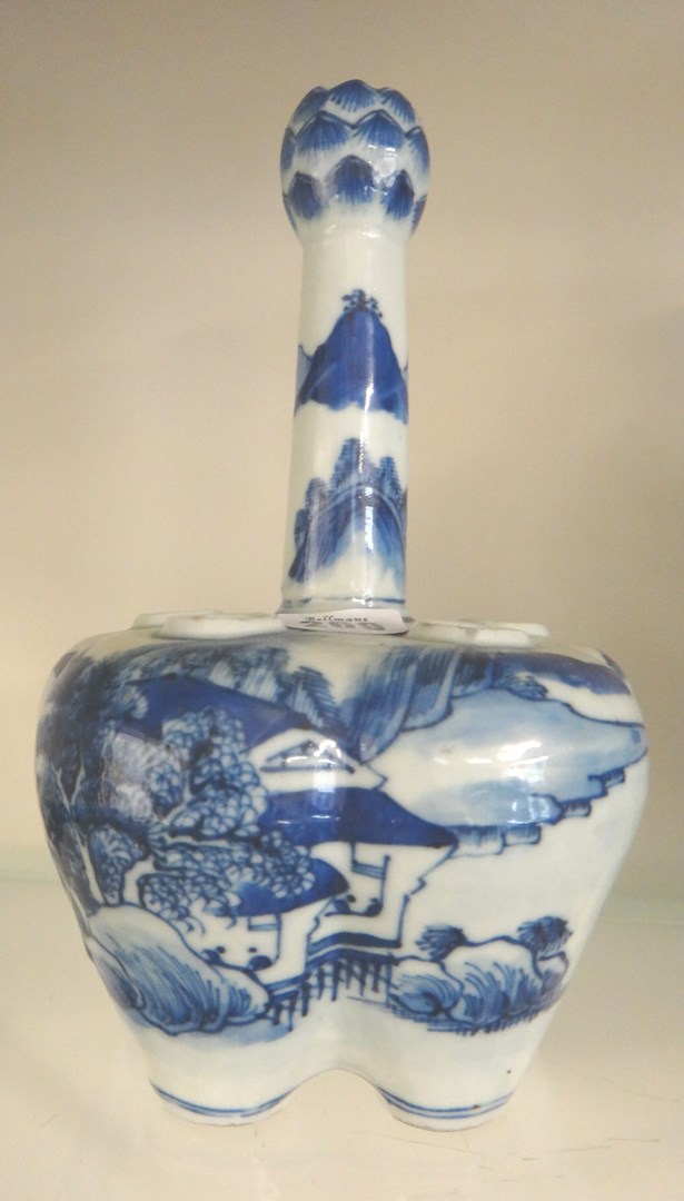 Appraisal: A Chinese blue and white crocus vase late th century