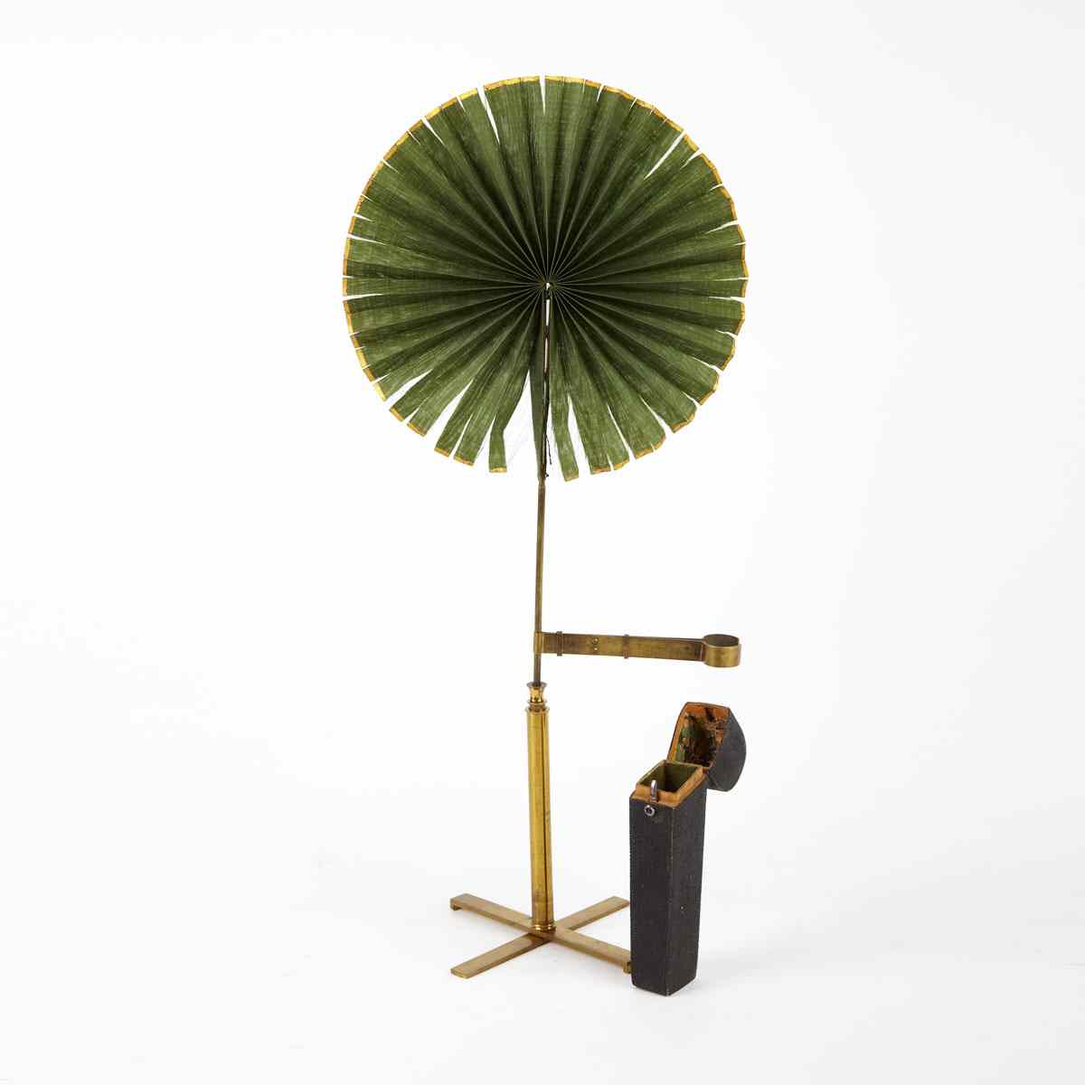 Appraisal: English Lacquered Brass Microscopy Candle Shade Stand B Barth London