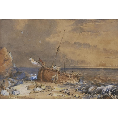 Appraisal: English School th century - A Shipwreck Anglers in a