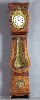 Appraisal: French Faux Bois Painted Pine Tall Case Clock t French