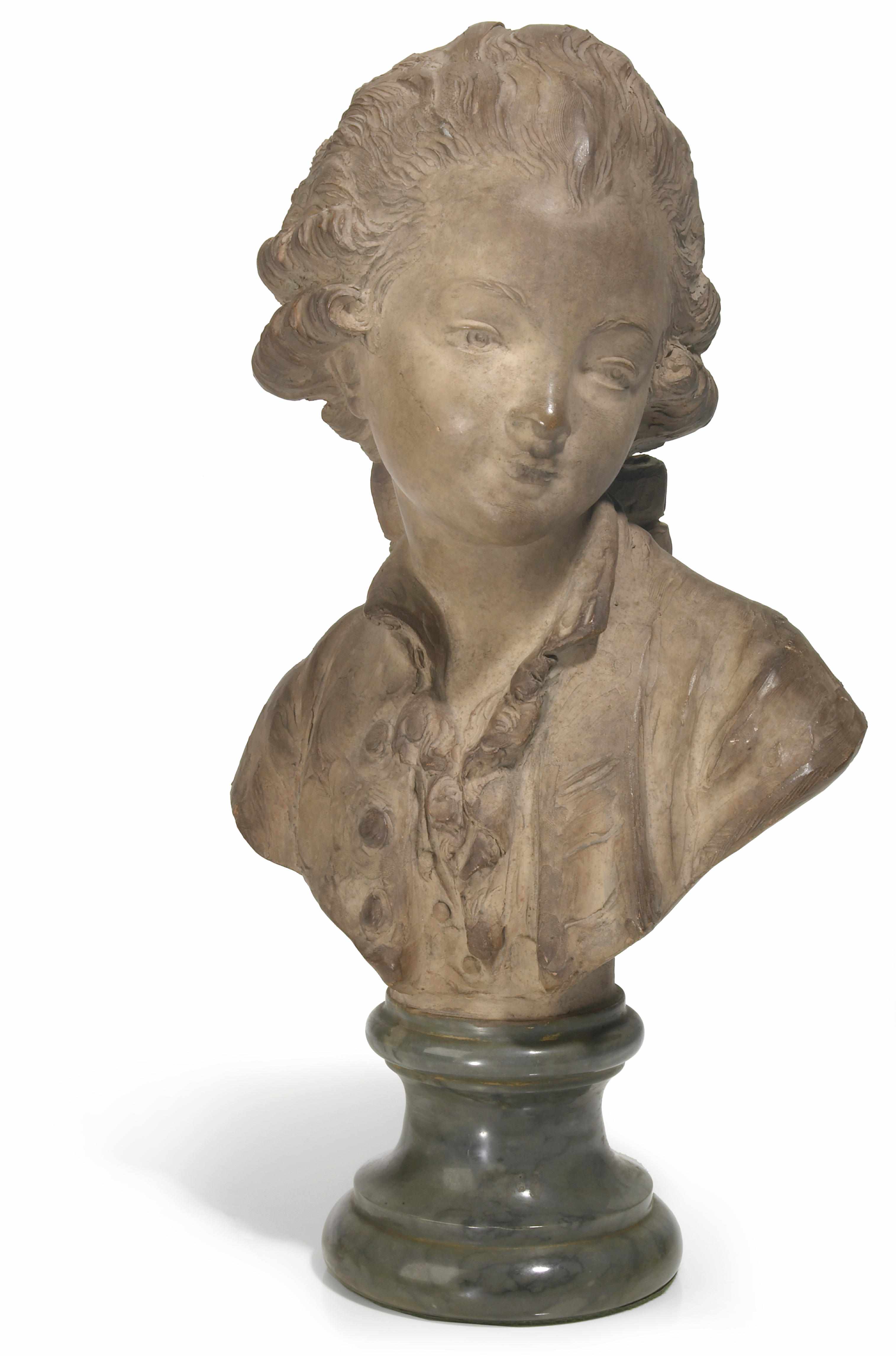 Appraisal: Property of another owner A Continental terracotta portrait bust of