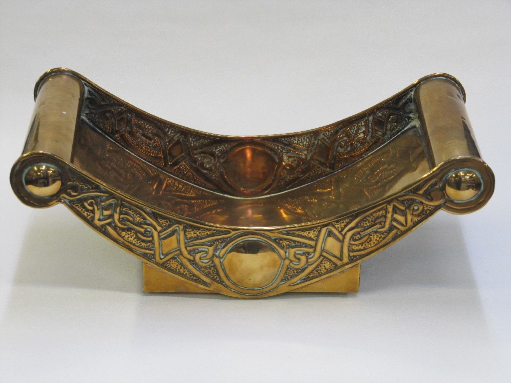 Appraisal: William Kellock Brown - brass cheese slide with repousse Celtic