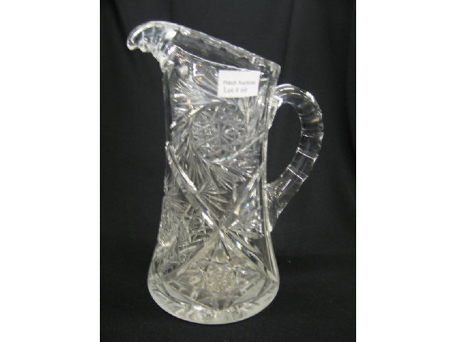 Appraisal: Brilliant Period Cut Glass Pitcher starburst decor