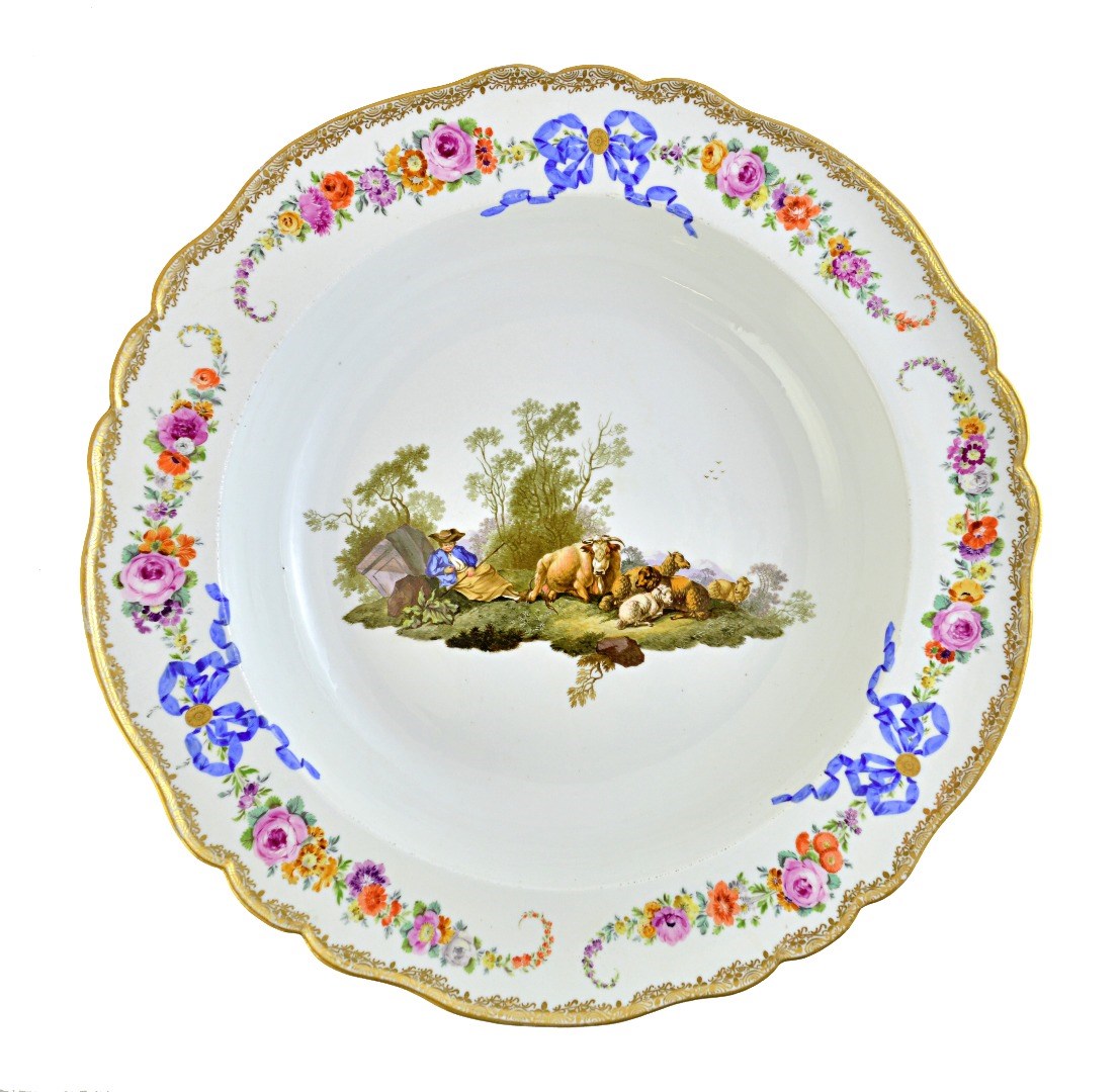 Appraisal: A large Meissen Marcolini bowl and two dishes the porcelain