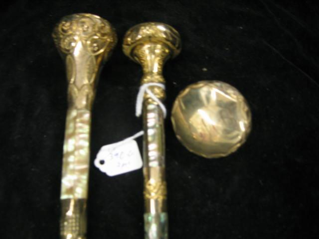 Appraisal: Gold-Filled Victorian Parasol Handles