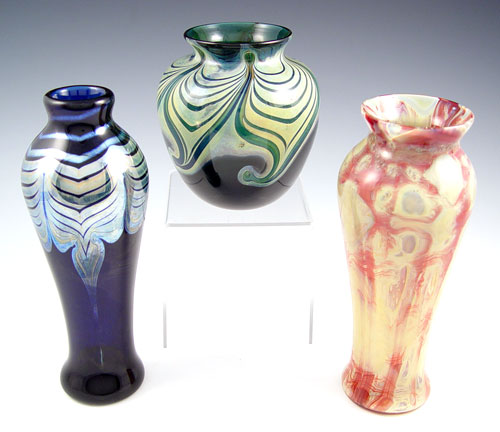 Appraisal: PIECE DON BAGWELL CONTEMPORARY ART GLASS vases '' - ''