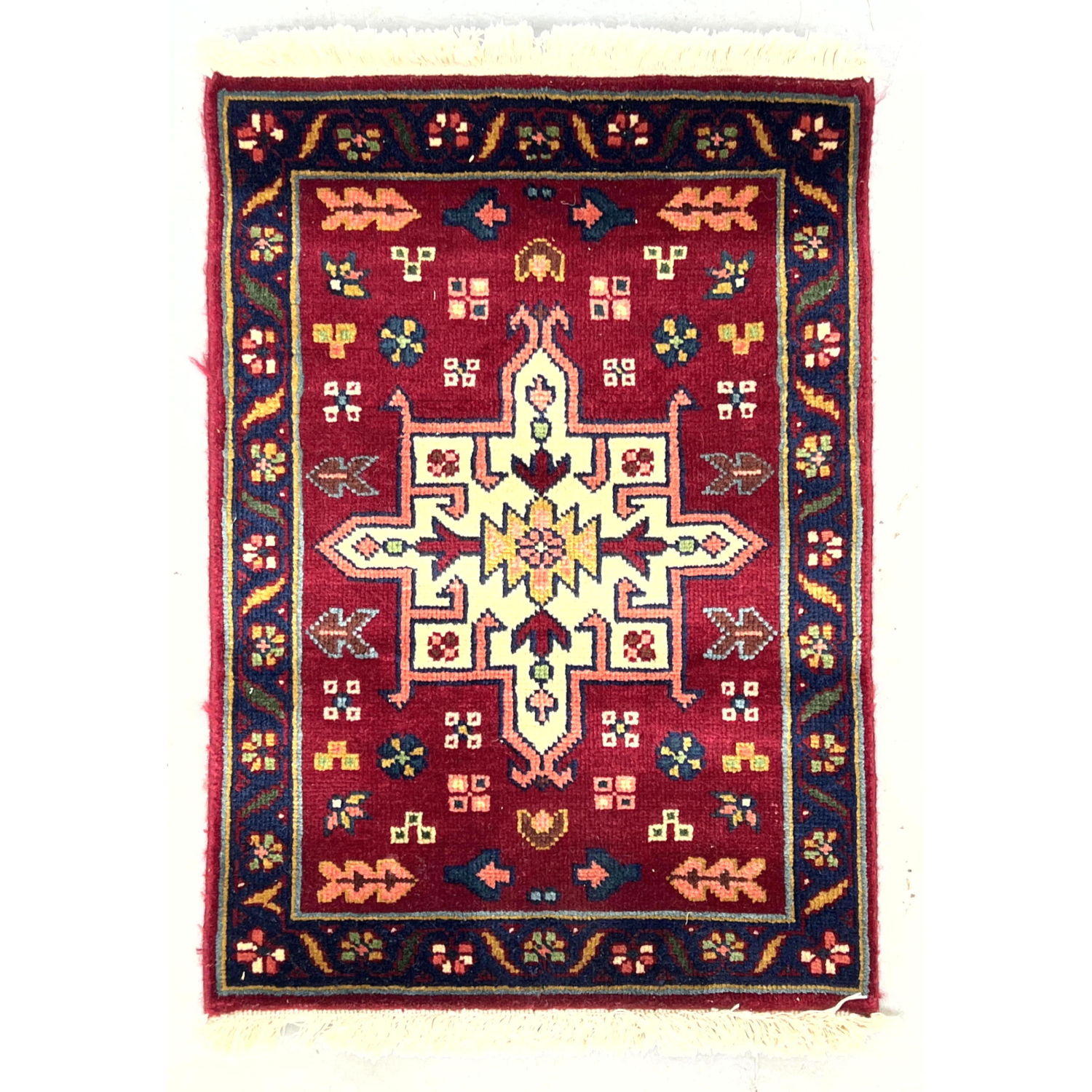 Appraisal: ' x ' Handmade Oriental Carpet Rug Burgundy background ---