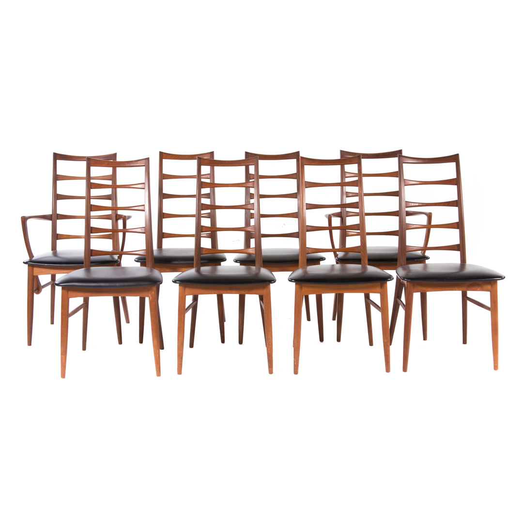 Appraisal: Eight Danish Modern teakwood dining chairs Koefoeds Hornslet mid- th