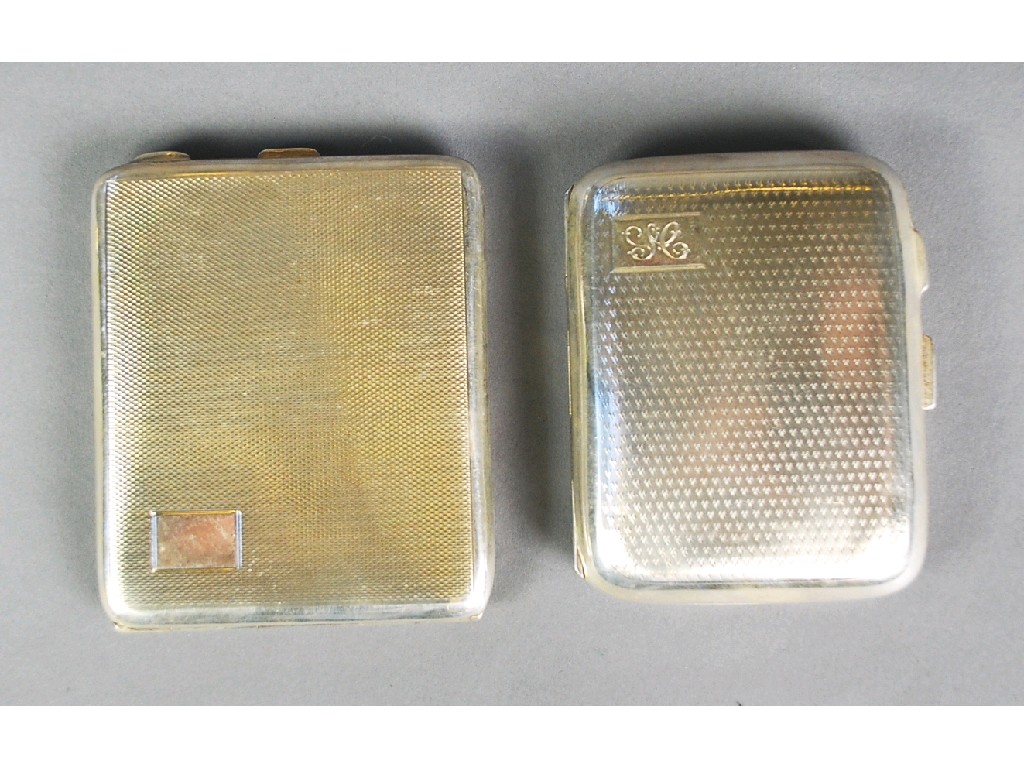 Appraisal: SILVER POCKET CIGARETTE CASE curved oblong and engine turned long