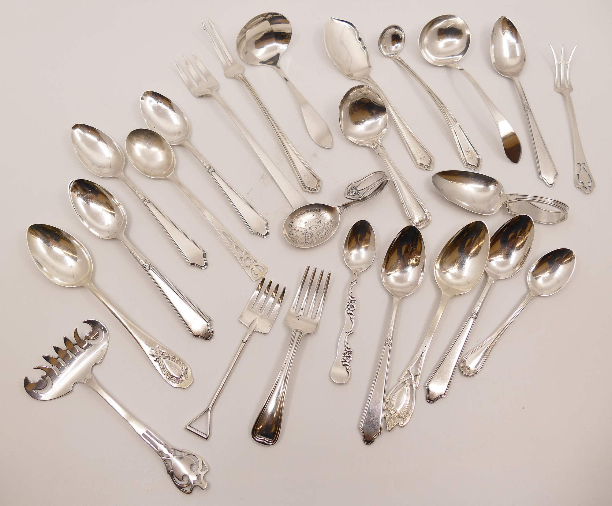 Appraisal: Box MISC Sterling Spoons and Serving Pieces- g