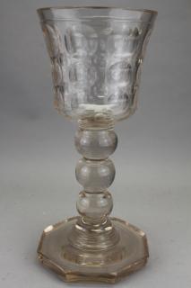 Appraisal: Early Crystal Communal Glass Chalice Early Crystal Communal Glass Chalice