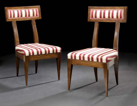 Appraisal: Pair of Directoire-Style Mahogany Sidechairs mid- th century the padded