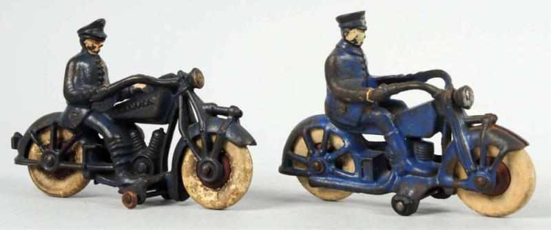 Appraisal: Lot of Cast Iron Motorcycle Toys American Includes one Champion