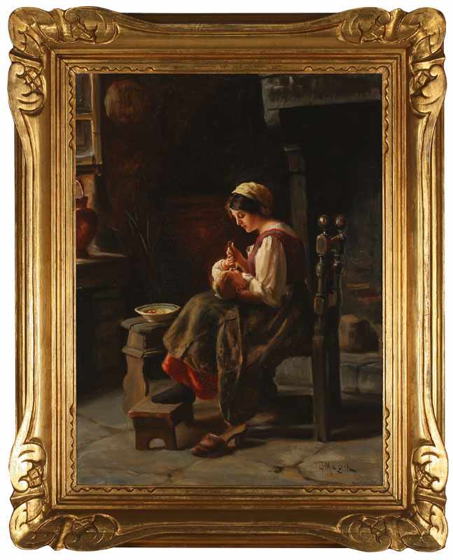 Appraisal: Giuseppe Magni - Italian Feeding the Baby