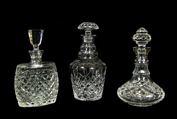 Appraisal: CRYSTAL DECANTERS Waterford quality approx '' tall including stopper