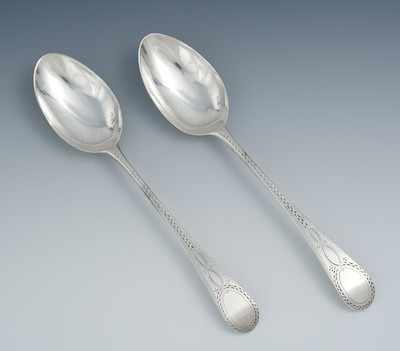 Appraisal: A Pair of George III English Sterling Silver Serving Spoons