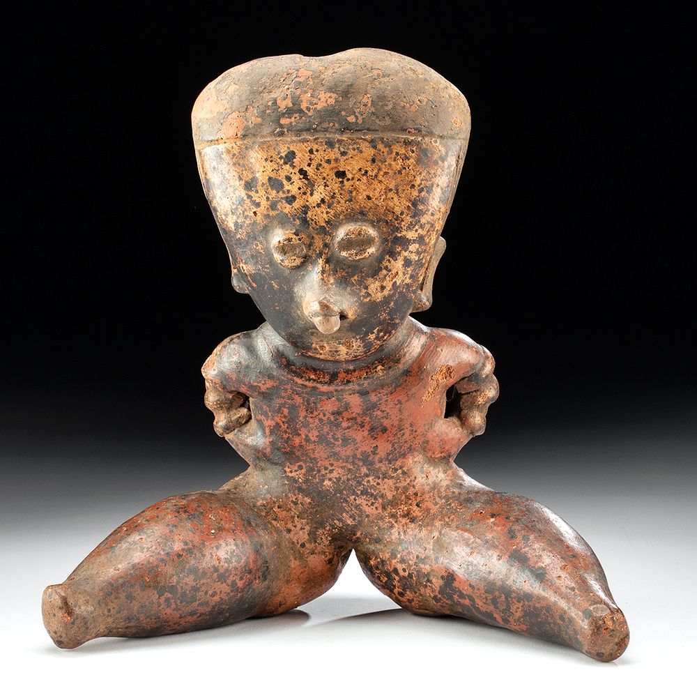 Appraisal: Nayarit Chinesco Pottery Seated Female ex-Merrin Pre-Columbian West Mexico Nayarit