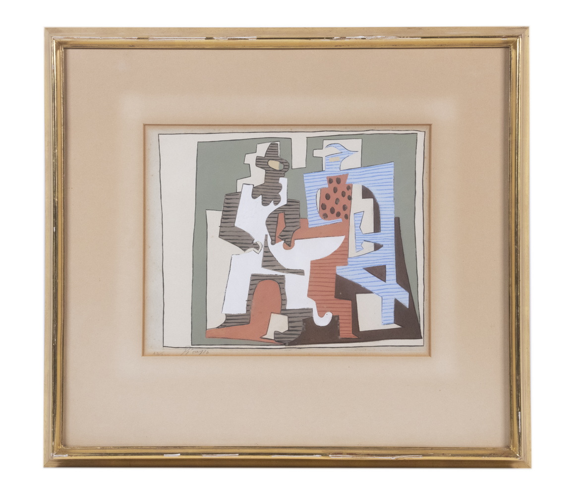 Appraisal: PABLO PICASSO SPAIN - Pierrot et Arlequin from Dix Pochoirs