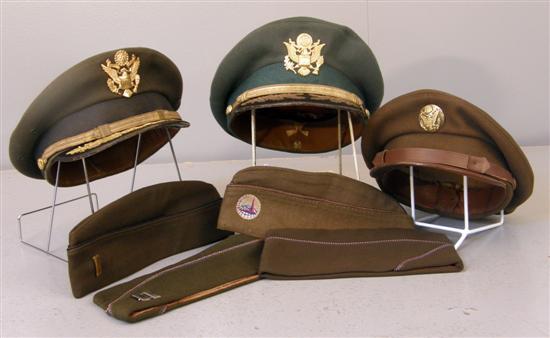 Appraisal: Seven various US military caps PROVENANCE Geoff Stanton Collection see