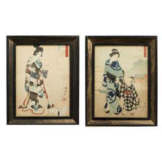 Appraisal: Two Japanese Woodblock prints Two framed Japanese woodblock prints Both