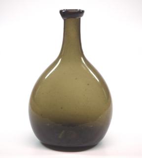 Appraisal: Free A late th-early th century free-blown glass chestnut flask