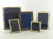 Appraisal: Four plain silver photo frames all with strut backs x