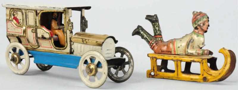 Appraisal: Lot of Tin Litho Penny Toys German Includes one sleigh