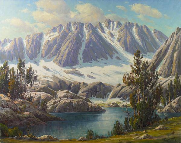 Appraisal: Paul Grimm - Lake in the Sierras in winter signed