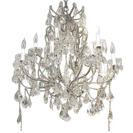 Appraisal: Louis XV Style Gilt-Metal and Glass Twelve-Light Chandelier Estimate -