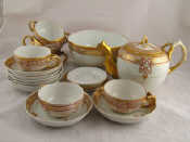 Appraisal: A quantity of Russian ceramics comprising a teapot chips slop