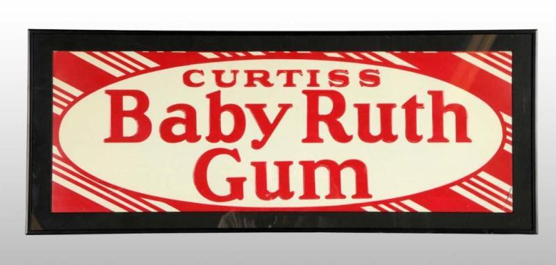 Appraisal: Tin Baby Ruth Gum Striped Sign Description Circa Nicely framed